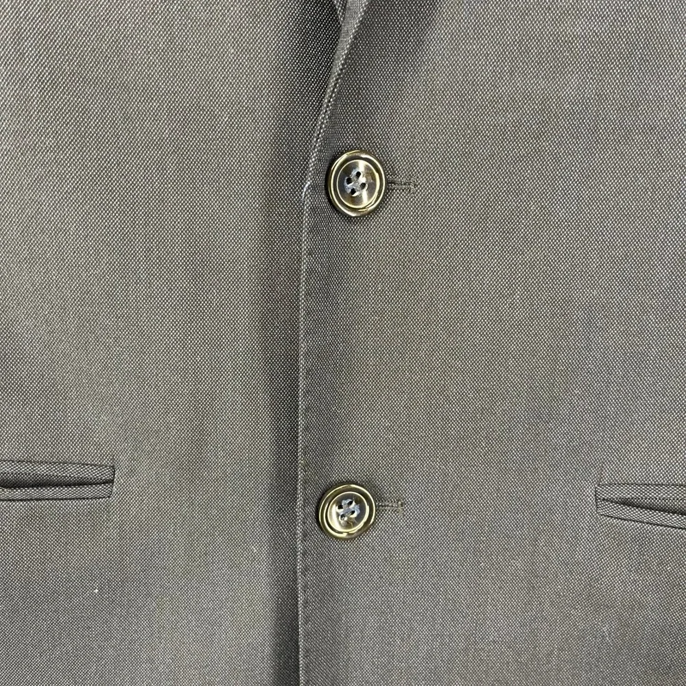 TO Collection Mens Navy Blue Herringbone Suit Blazer Pants‎ Set Size 18